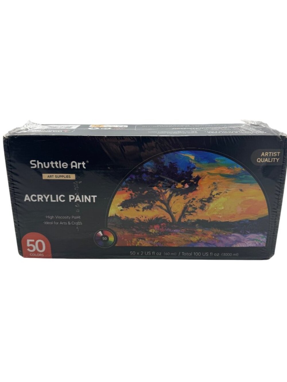 Shuttle Art 50 Colors Acrylic Paint Set  High Viscosity/Artist Quality/Ideal For